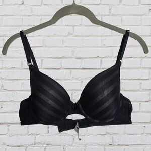 M Elegant Black Striped Bra